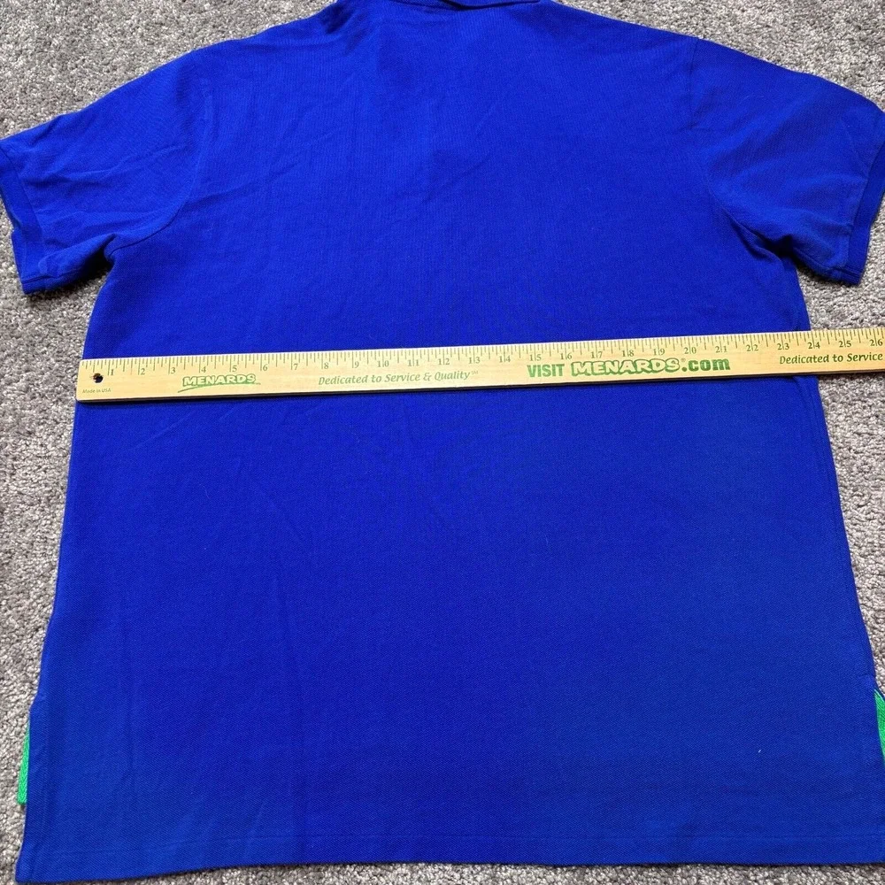 Polo Ralph Lauren Varsity Spellout USA VTG Polo Shirt Men 2XL Blue Big Pony Golf